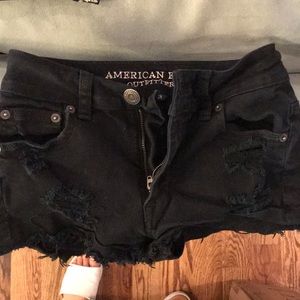 High waisted denim shorts